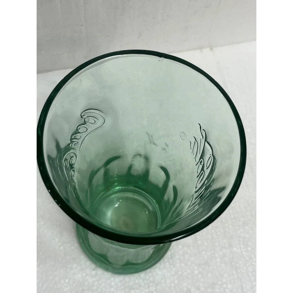 Coca-Cola Libbey Georgia Green Glass 16oz Embossed Script Logo Tumbler‎ USA Made